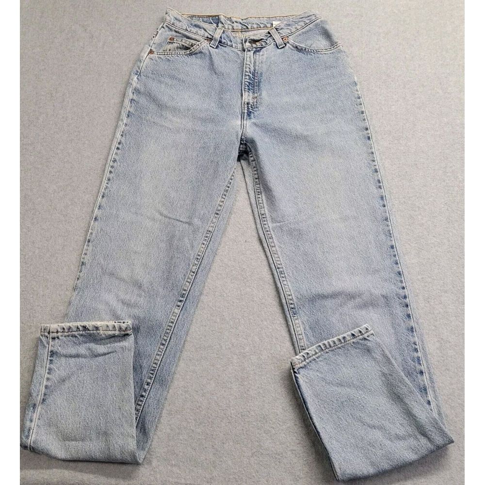 Vtg LEVIS 912 Jeans Womens 11 Long Blue Orange Tab Light Wash Slim Tapered Tag