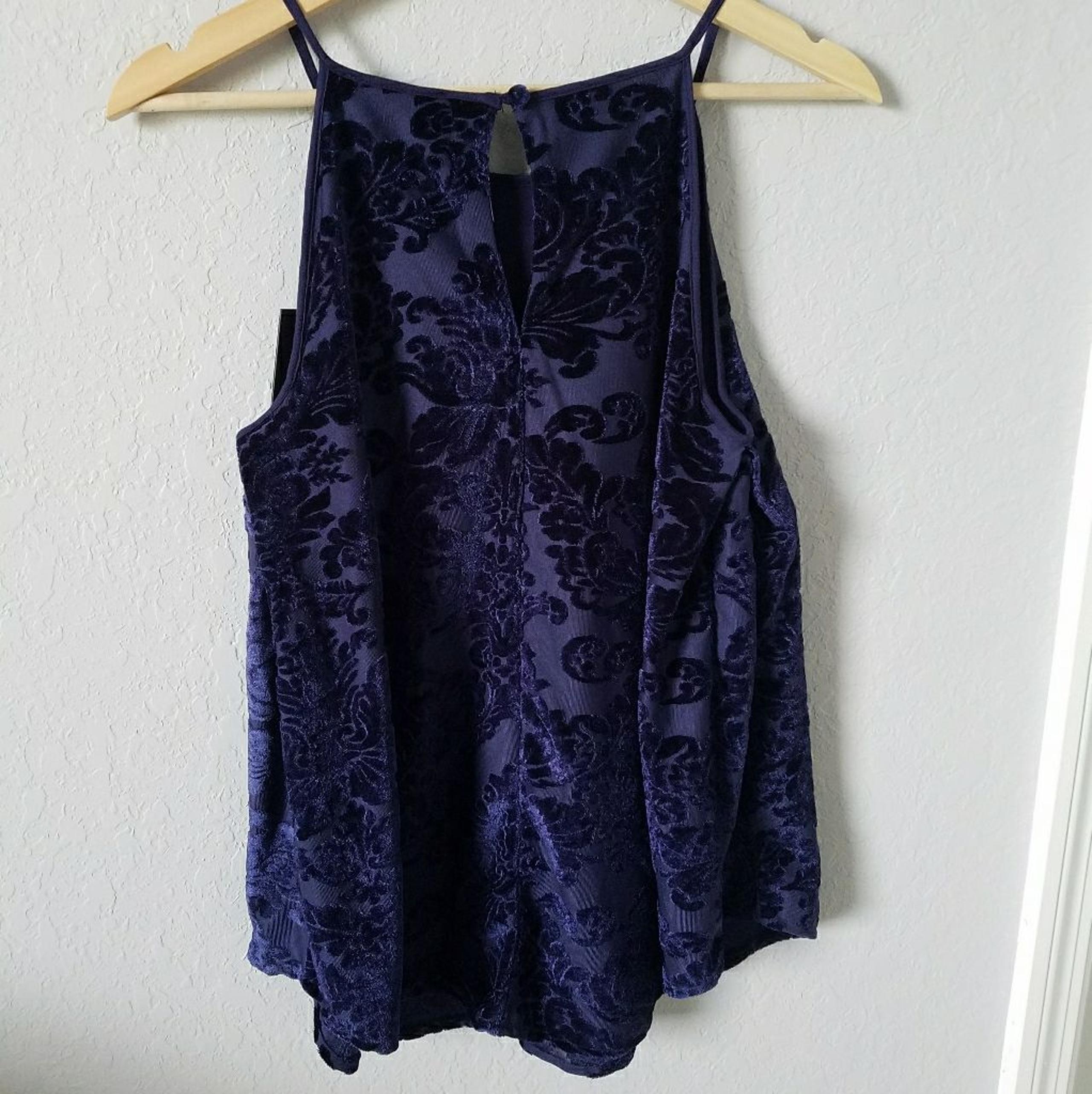 NWT Cable&Gauge Blue Velvet Top