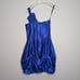 Vintage Jessica McClintock Gunne Sax Y2K Royal Blue Mini Dress One Shoulder
