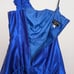Vintage Jessica McClintock Gunne Sax Y2K Royal Blue Mini Dress One Shoulder