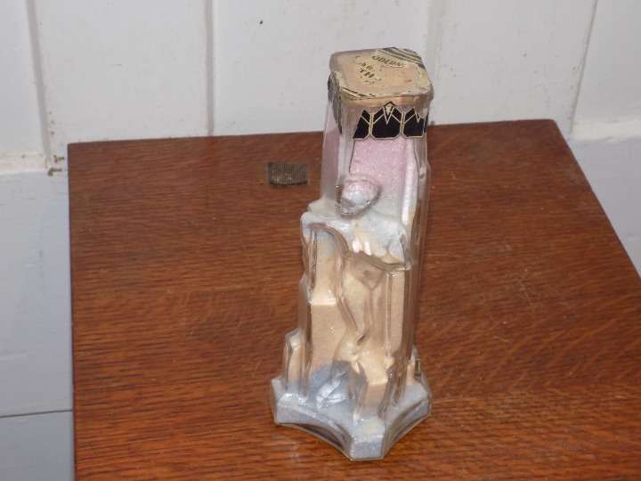 Vintage Art Deco Nude Woman Glass Unused Bath Salt Container