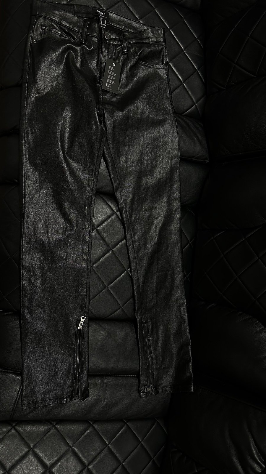 FOREVER 21 Faux Leather Jeans - Slim Mid Rise - PLEASE READ DESCRIPTION