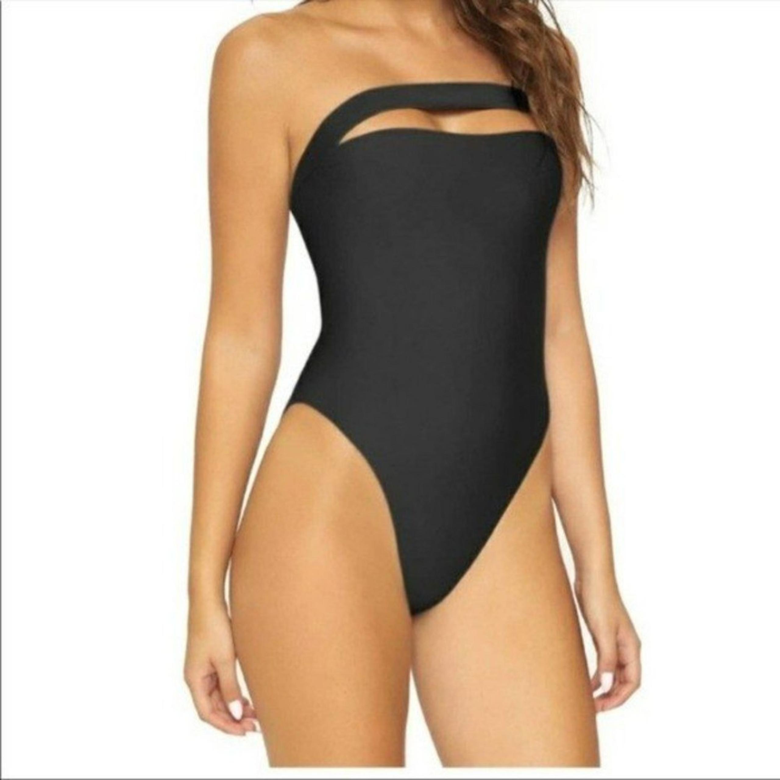 PilyQ Womens Size Small Sabrina One Piece Swimsuit Black