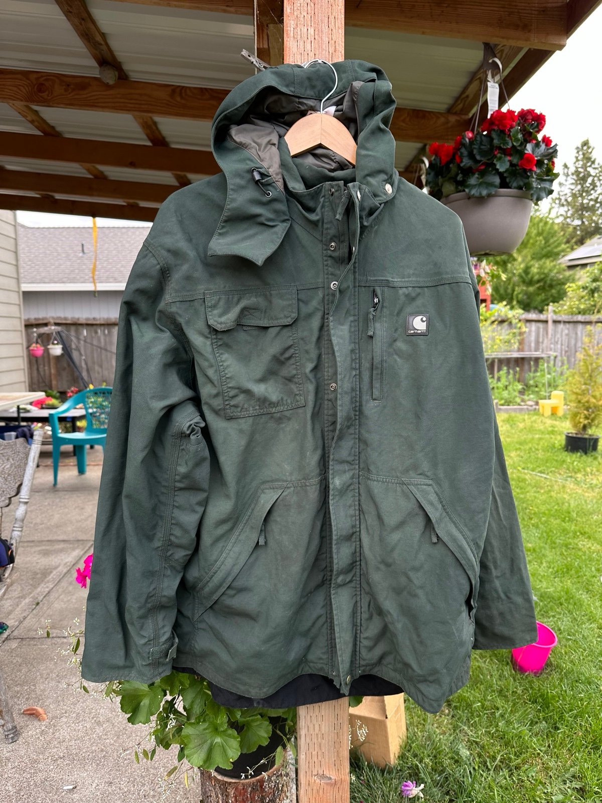 Green Carhartt outdoor jacket
