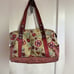 Fossil Satchel Handbag Purse Womens Multicolor Floral Canvas Double Handle