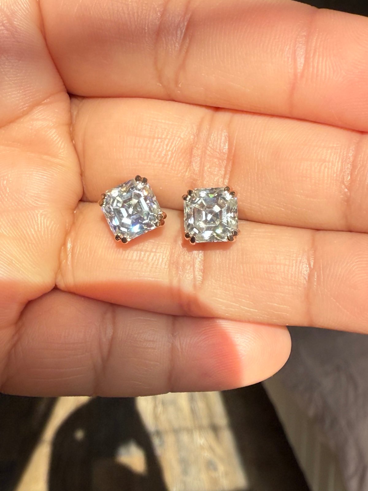 14k moissanite earrings