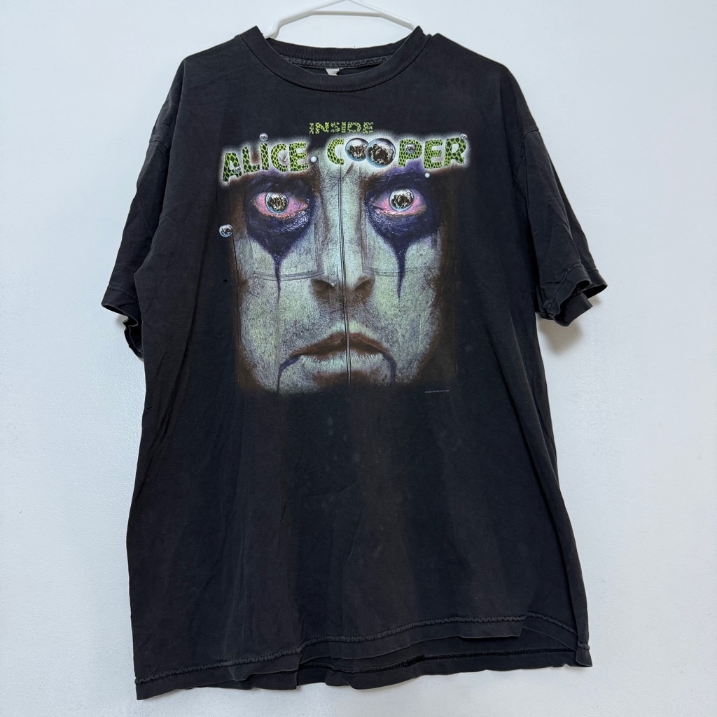 Vintage 1998 Inside Alice Cooper Nightmare Inc T-Shirt Black Thrashed 23.5 x 29