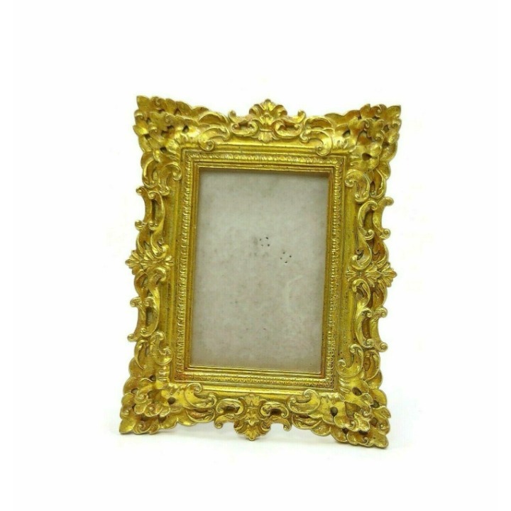 Golden Antique Vintage Picture Photo Frame Display Table Top 9.25x7.25 inches