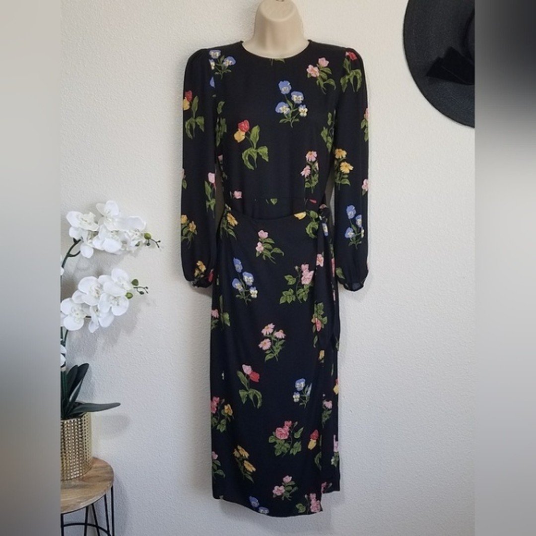 Reformation Reza Midnight Bloom Midi Dress