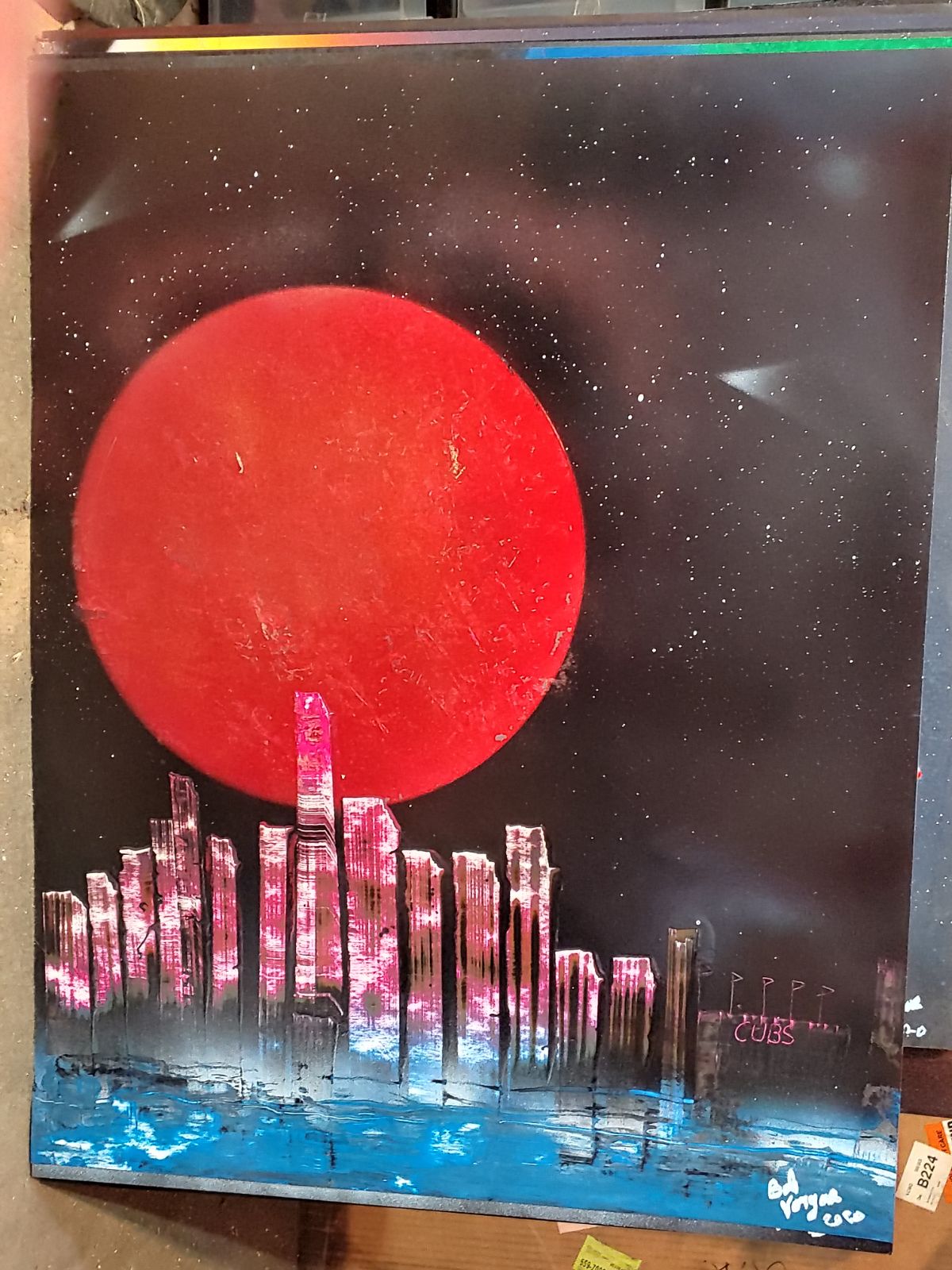 Red moon over San Francisco