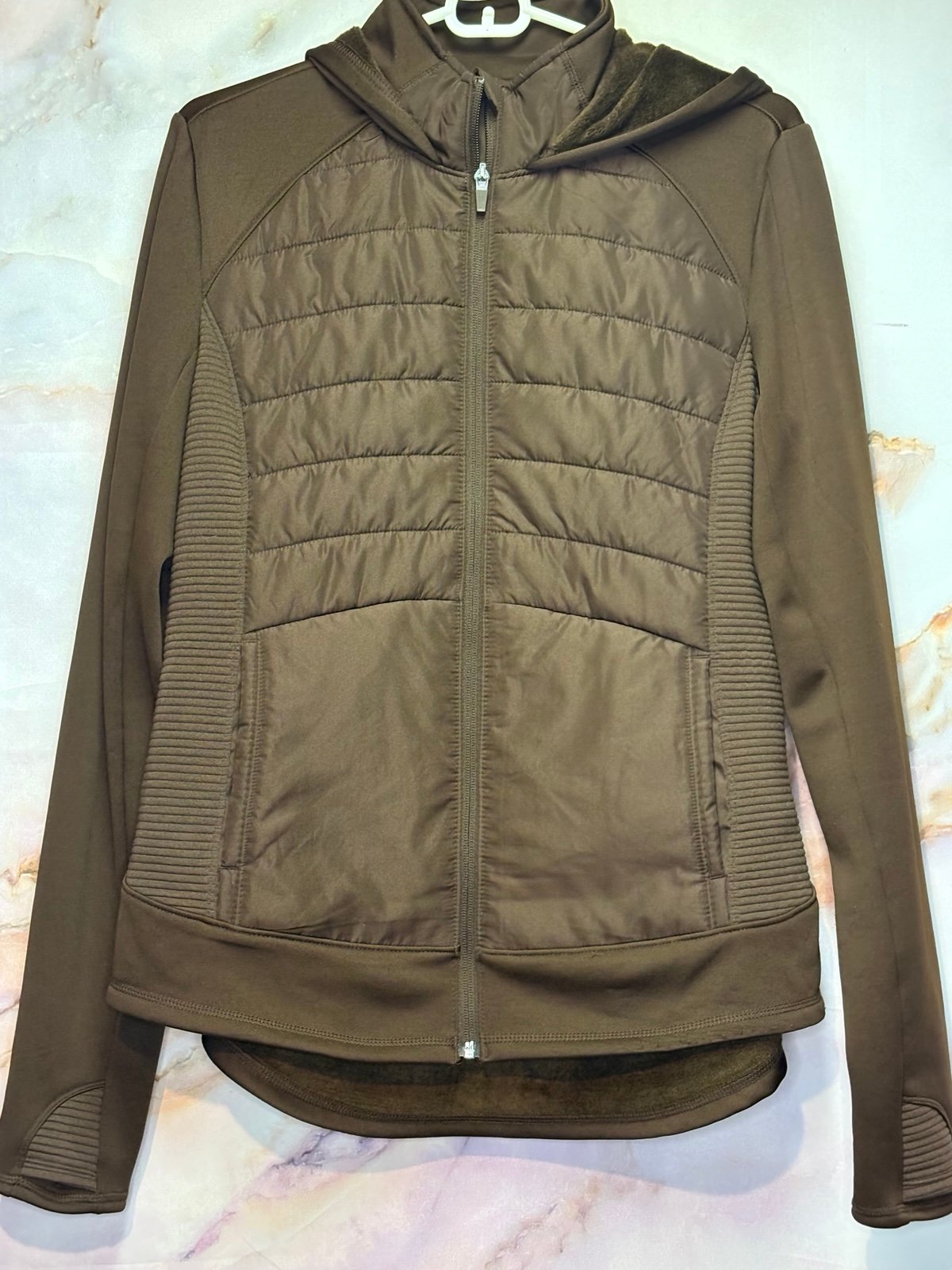 Tek Gear Brown Puffer Jacket with Quilted Design