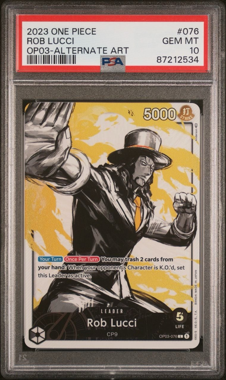 2023 Rob Lucci Leader OP03-076 Pillars Of Strength One Piece PSA 10