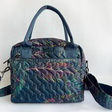 Lug Jive Convertible Crossbody Tropical Multicolor Blue Quilted Handbag