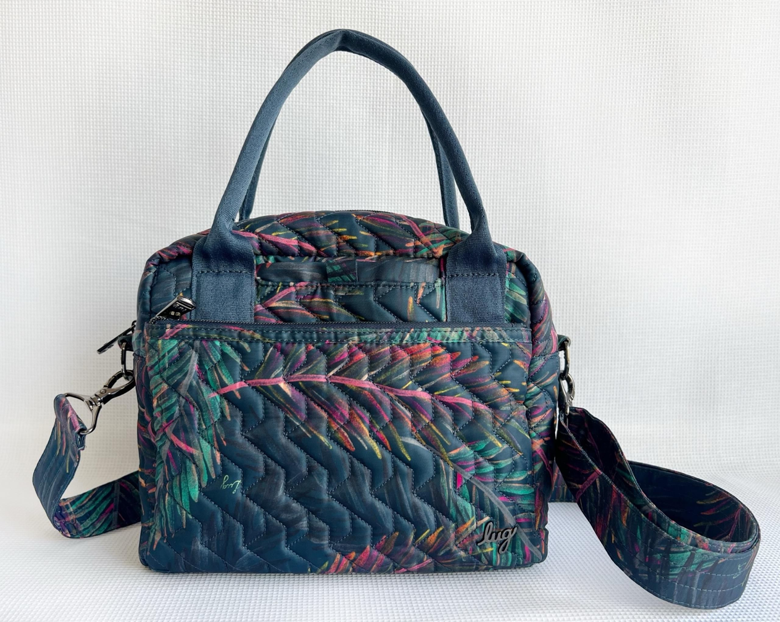 Lug Jive Convertible Crossbody Tropical Multicolor Blue Quilted Handbag
