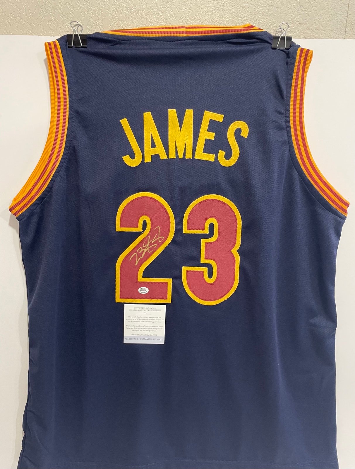 LEBRON JAMES SIGNED CAVS CUSTOM JERSEY - AUTOGRAPHED With ACA COA.