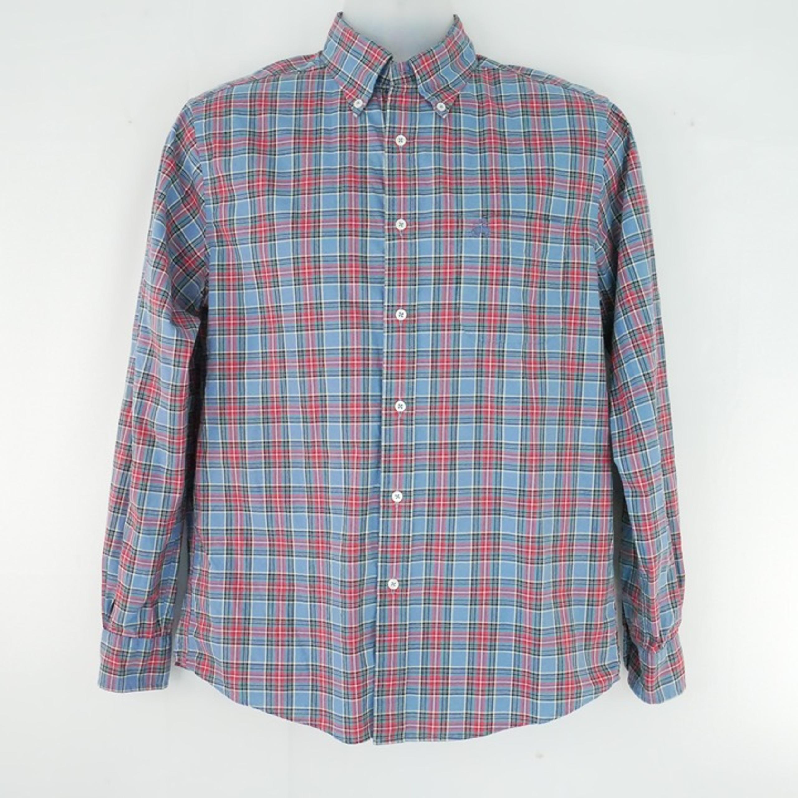 Brooks Brothers Mens Regular Fit Button Down Blue Blue Plaid Shirt Sz Small