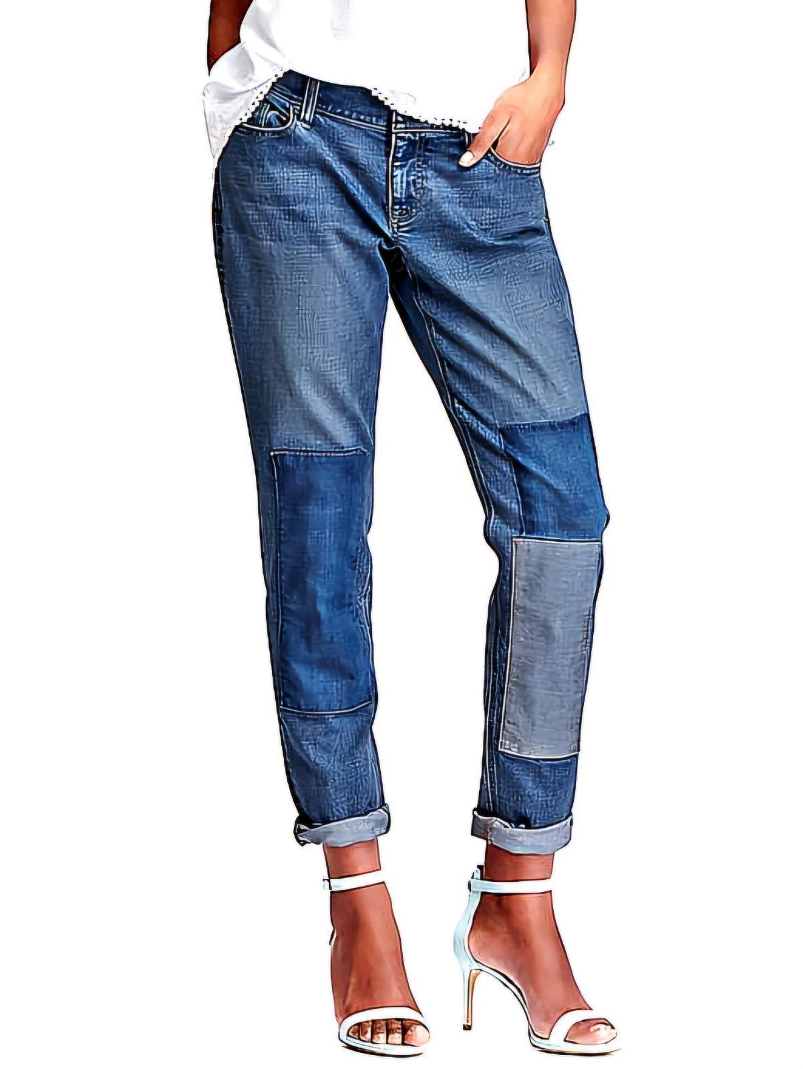 NWT Old Navy Patchwork Boyfriend Ankle Jeans Size 12R