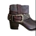 Freebirds Womens Dark Brown Leather Shena Stuffed Belted Booties 7