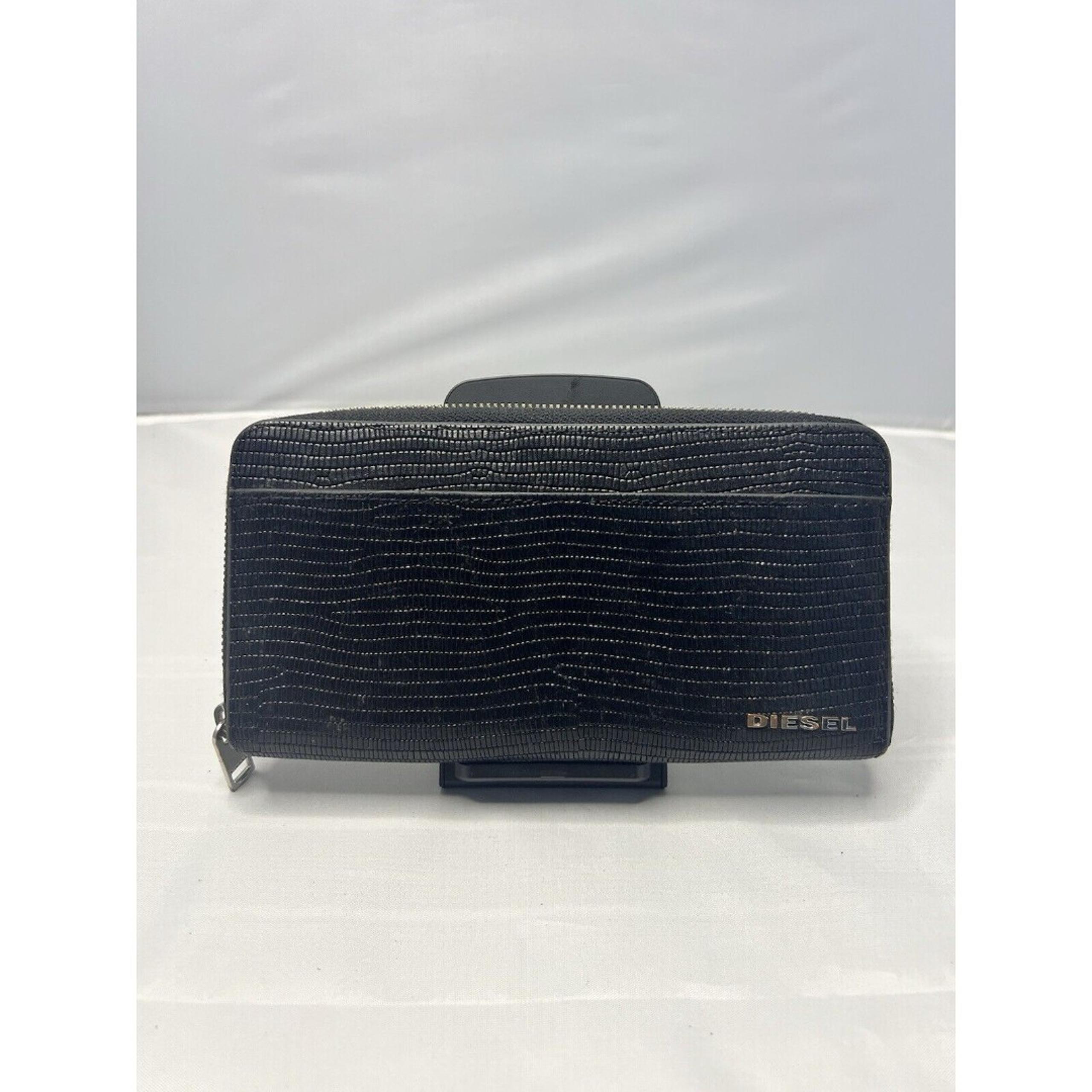 Diesel Long Round Zip Around Wallet Black