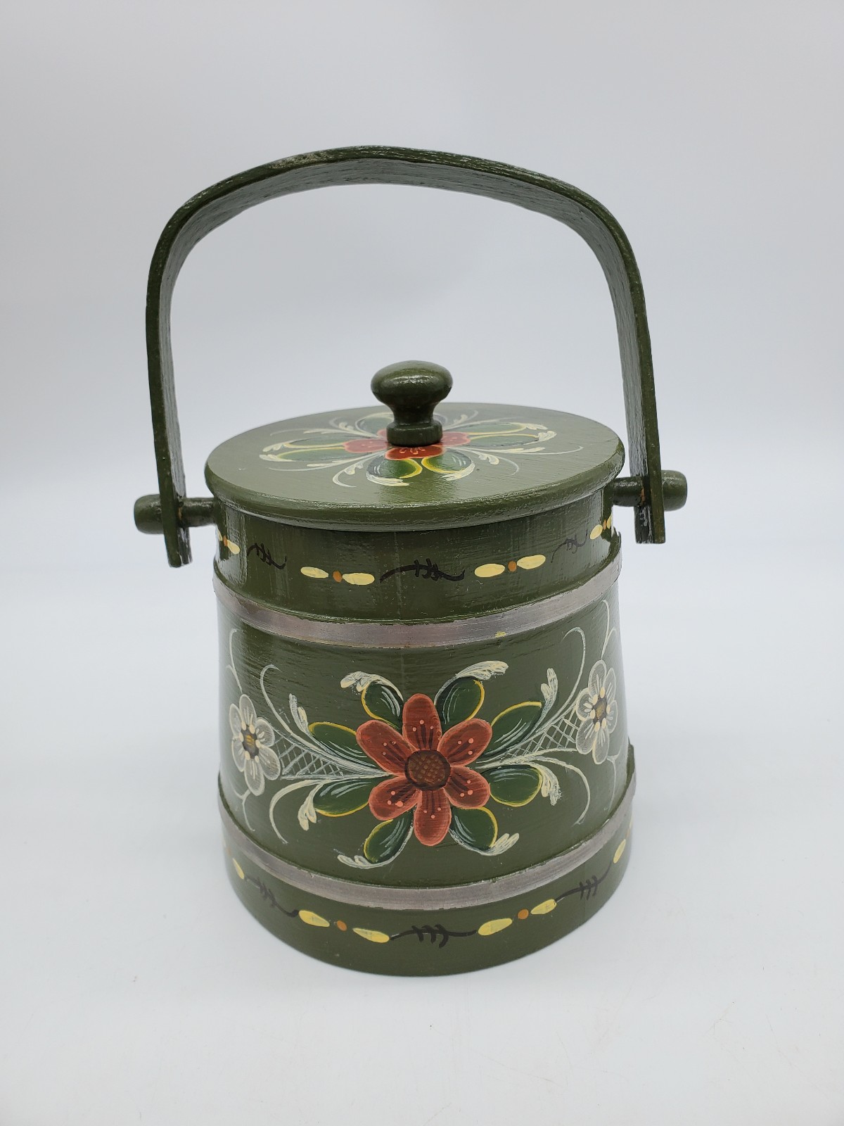 Basketville Handpainted Wood Bucket/Pail Vermont