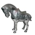 Horse Figure Statue Silver Chinese Tang War Horse Cast Metal 15” x 6” x 10.5”