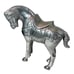 Horse Figure Statue Silver Chinese Tang War Horse Cast Metal 15” x 6” x 10.5”