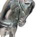 Horse Figure Statue Silver Chinese Tang War Horse Cast Metal 15” x 6” x 10.5”