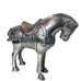 Horse Figure Statue Silver Chinese Tang War Horse Cast Metal 15” x 6” x 10.5”