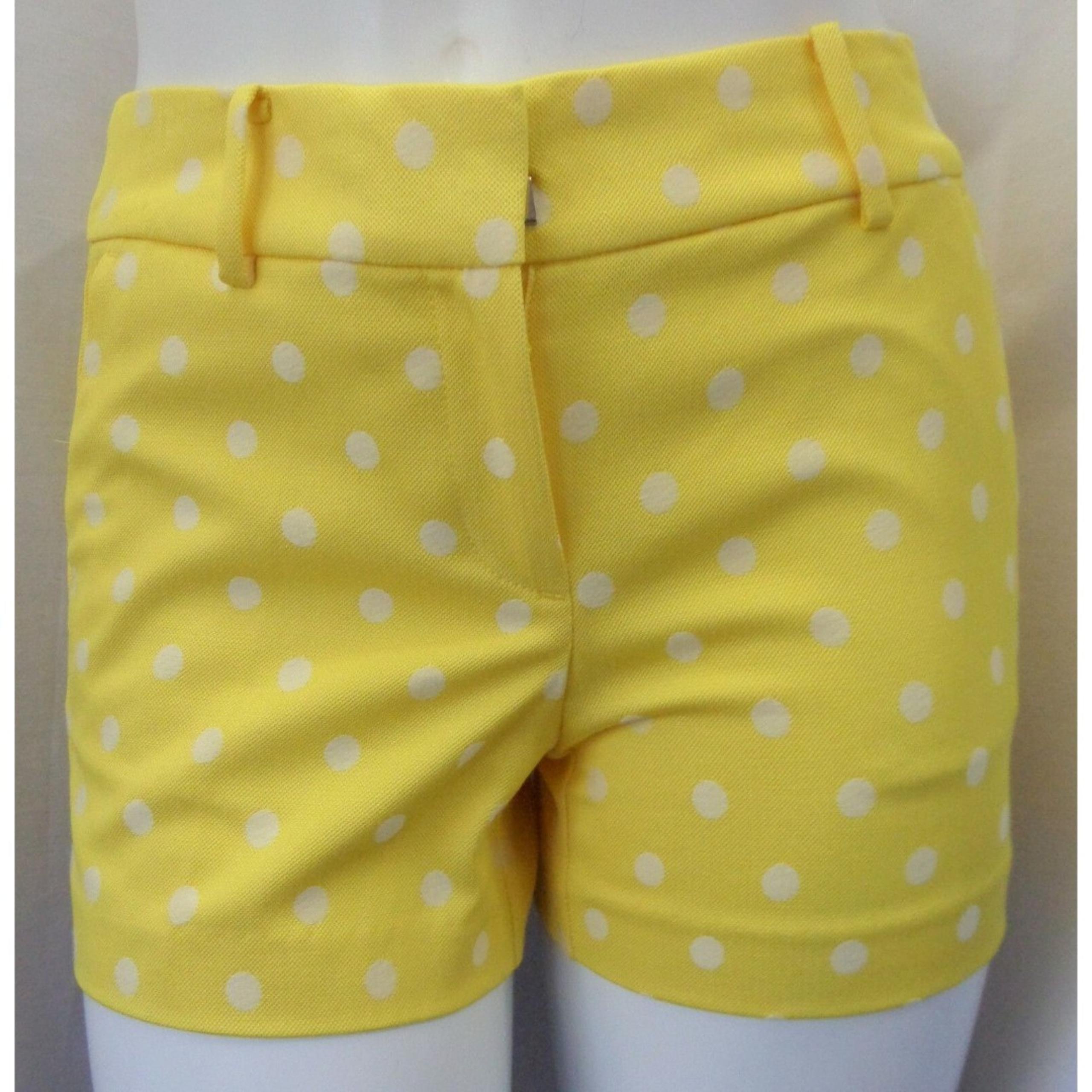 ANN TAYLOR YELLOW POLKA DOT PRINT CASUAL DRESS SIGNATURE SHORTS SIZE: 6P NWT