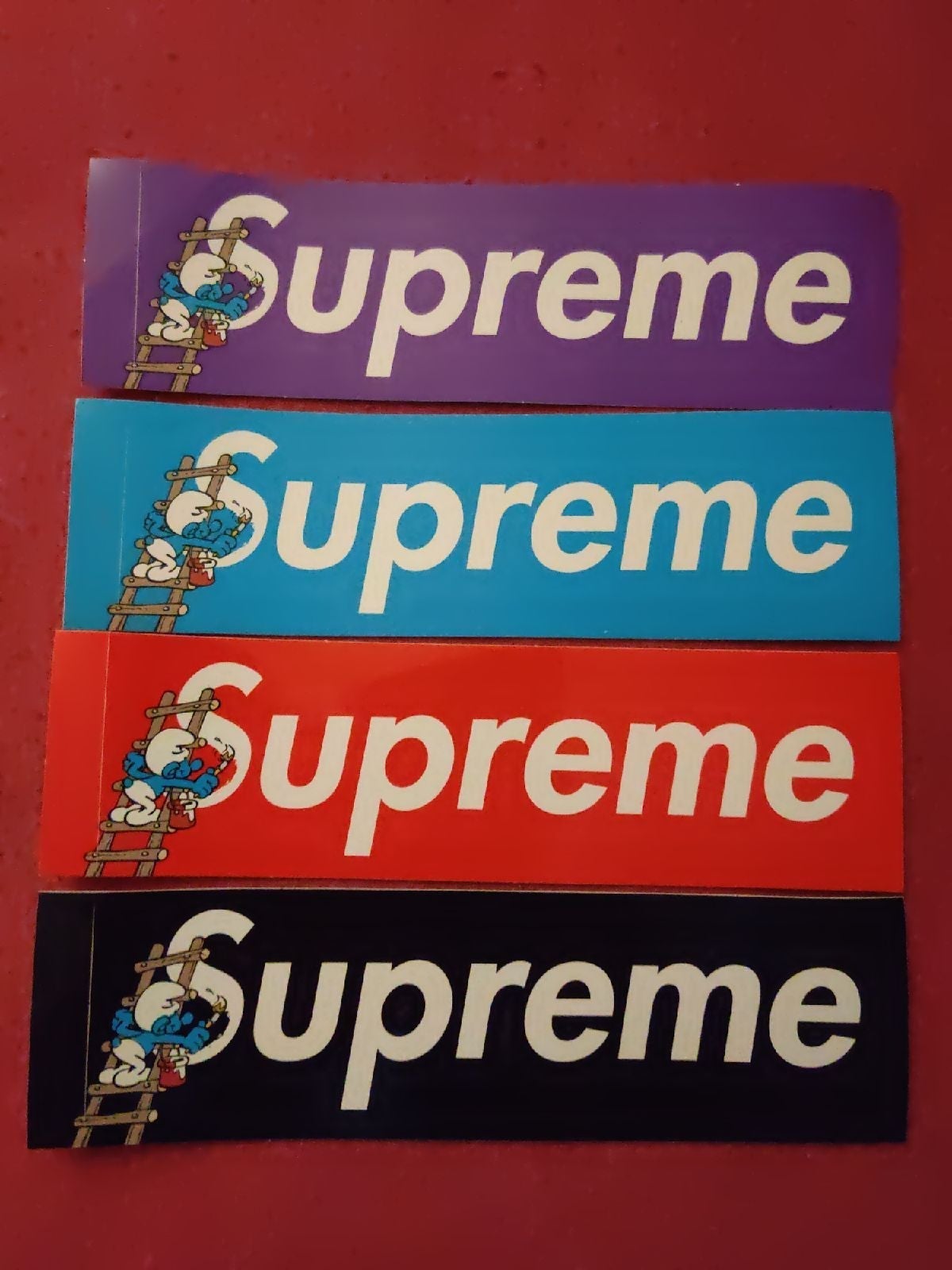 Supreme Smurfs Box Logo Sticker Purple 100% Authentic FW20