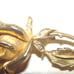 Valentines Brooch Gold Rose Stem w Diamond Crystals Brooche Pin for Jacket coat