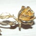 Valentines Brooch Gold Rose Stem w Diamond Crystals Brooche Pin for Jacket coat