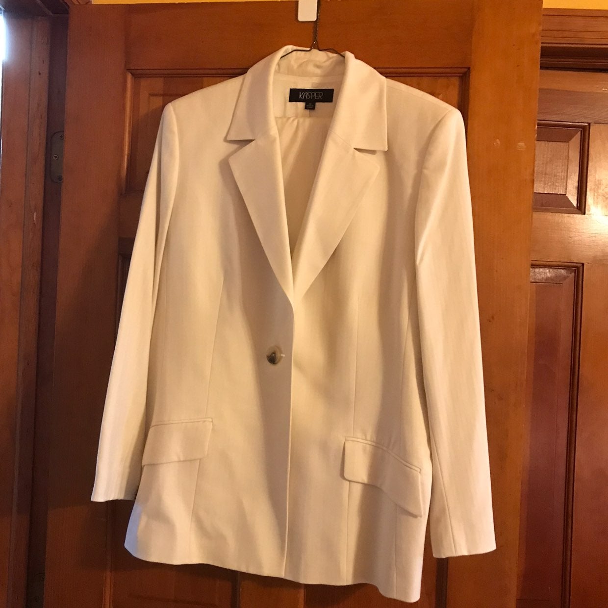 Cream stripe womans pants suits