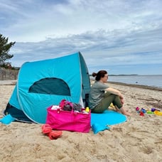 UPF 50+ Easy Pop Up 3-4 Person Beach Tent Sport Umbrella Instant Sun Shelter