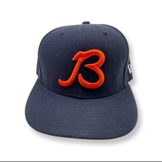 Chicago Bears New Era Men's Navy Flatbill Hat with Script B Logo., 7 1/8