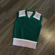 MARNI X UNIQLO GREEN & PINK KNIT SWEATER VEST Size Small