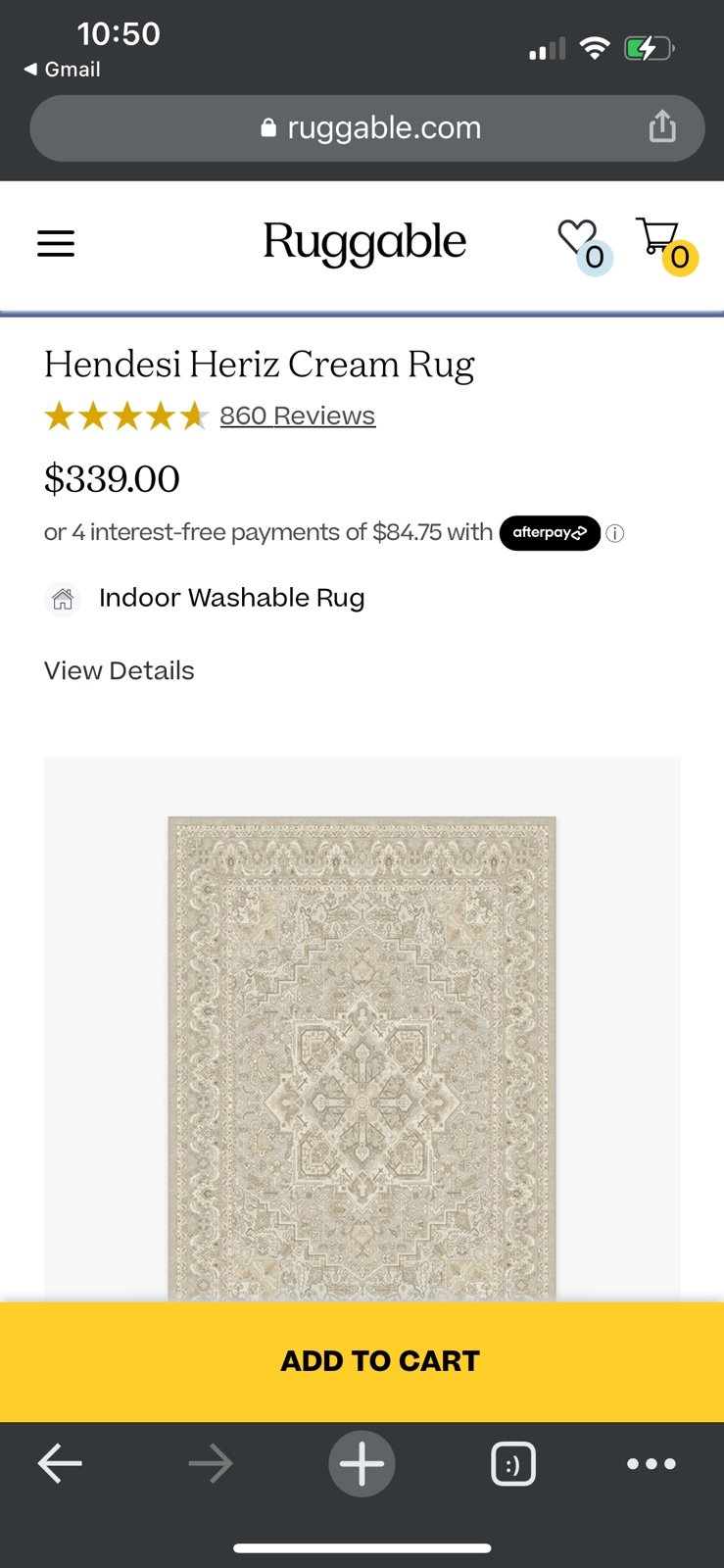 BRAND NEW 6 x 9 RUGGABLE RUG w/ Cushion Pad