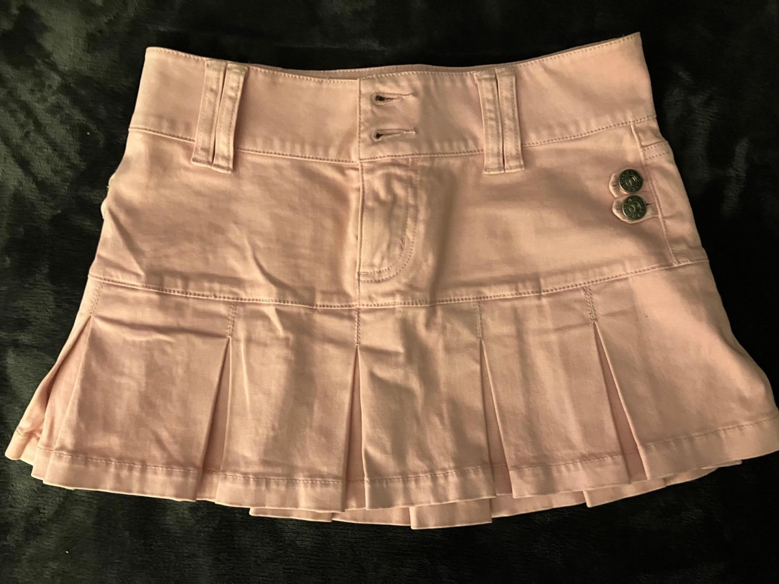 RARE vintage GUESS bubble gum pink mini school girl skirt-24