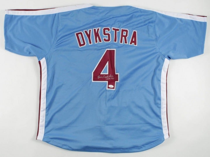 LENNY DYKSTRA SIGNED CUSROM PHILADELPHIA PHILILLIES JERSEY JSA COA #WIT437830