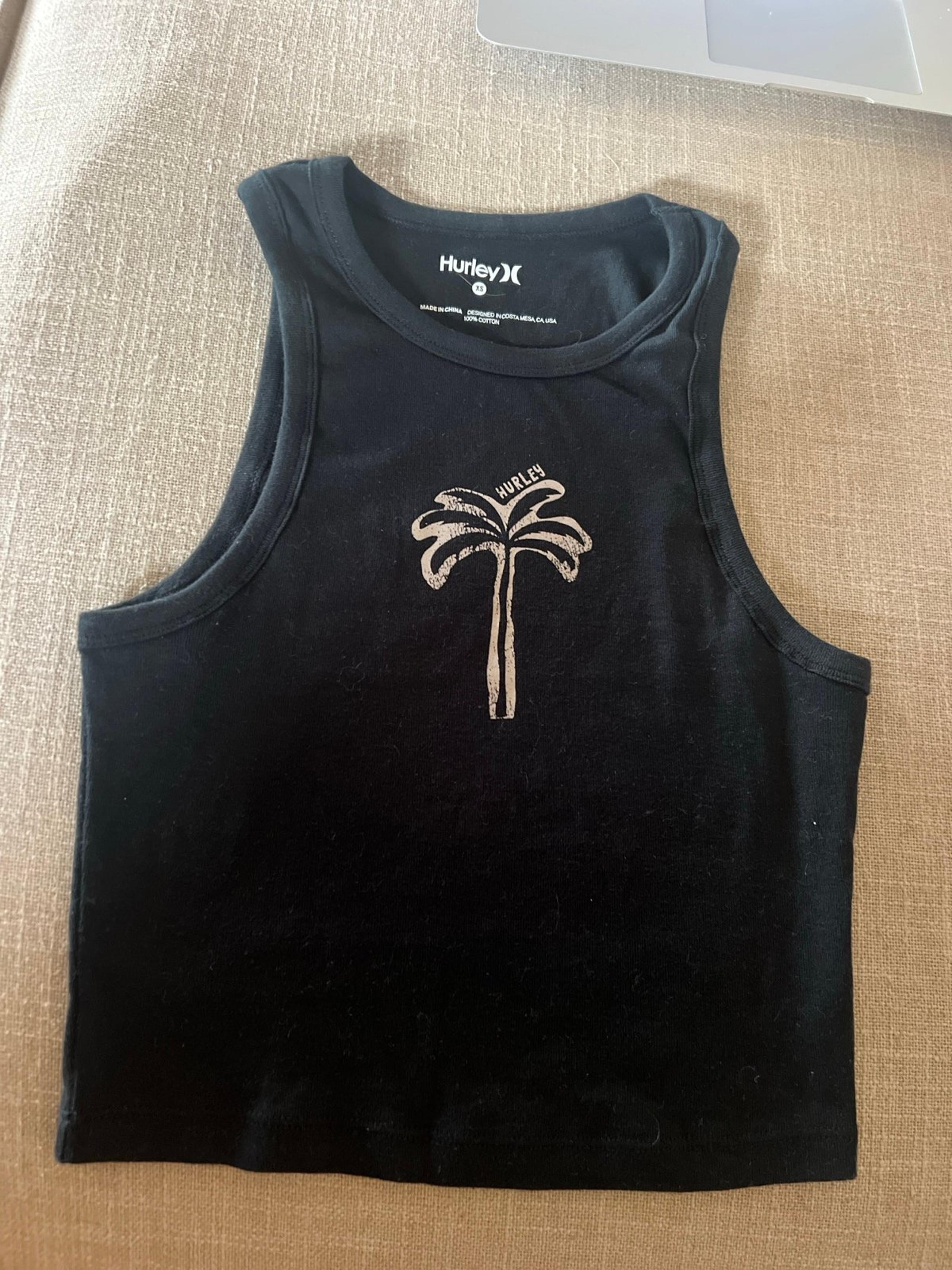 hurley womens palm tree tank size xsmall