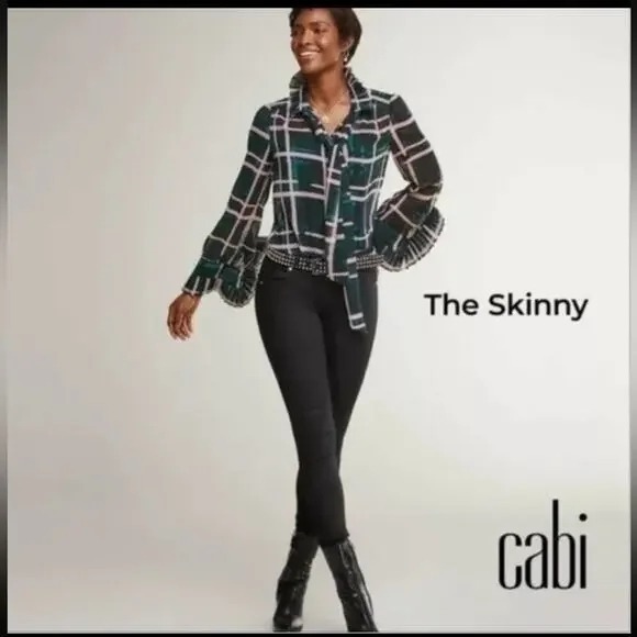 CABI The Skinny Jeans Coal (Washed Black) Sz 8 #3941 EUC