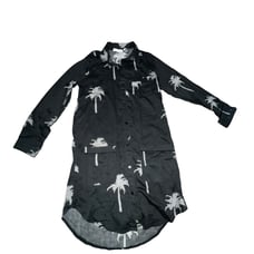Chalmers Button Down Long Sleeve Palm Tree Sleep Shirt XS