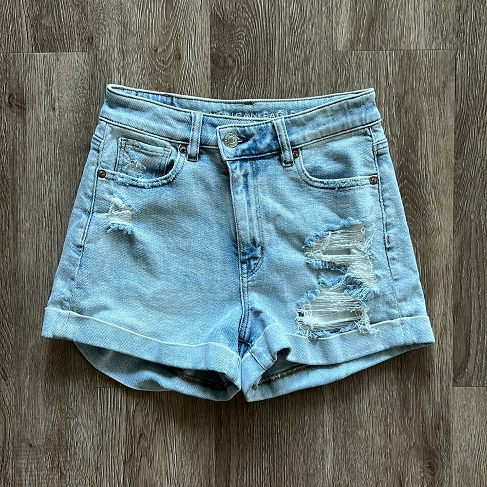 American Eagle Crossover Mom Denim Shorts