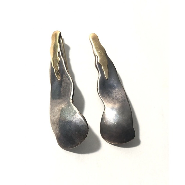 Woman’s 18k Gold & Sterling Silver Earrings-2-1/8” Dangle Earrings 14.3g TW
