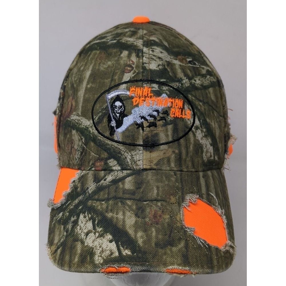 Final Destination Calls Custom Hunting Camo Orange Mossy Oak Baseball Cap Hat