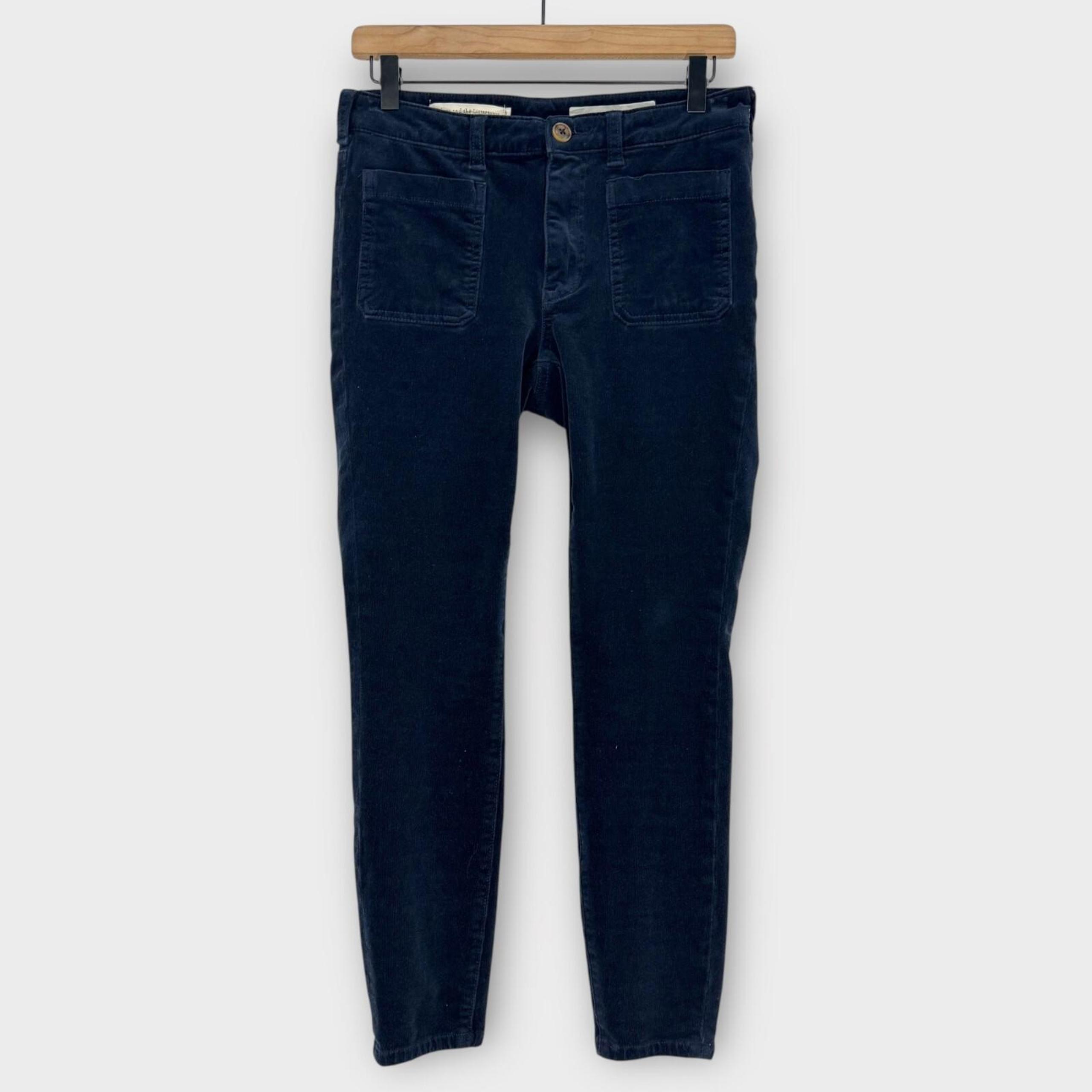 Pilcro by Anthropologie Womens Size 27 Blue Corduroy High Rise Skinny Pants