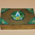 Vtg OLD CLOISONNE Brass REPOUSSE ENAMEL CHINESE TEMPLE 5in lgth, 3.5in, 1in hgt