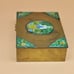 Vtg OLD CLOISONNE Brass REPOUSSE ENAMEL CHINESE TEMPLE 5in lgth, 3.5in, 1in hgt