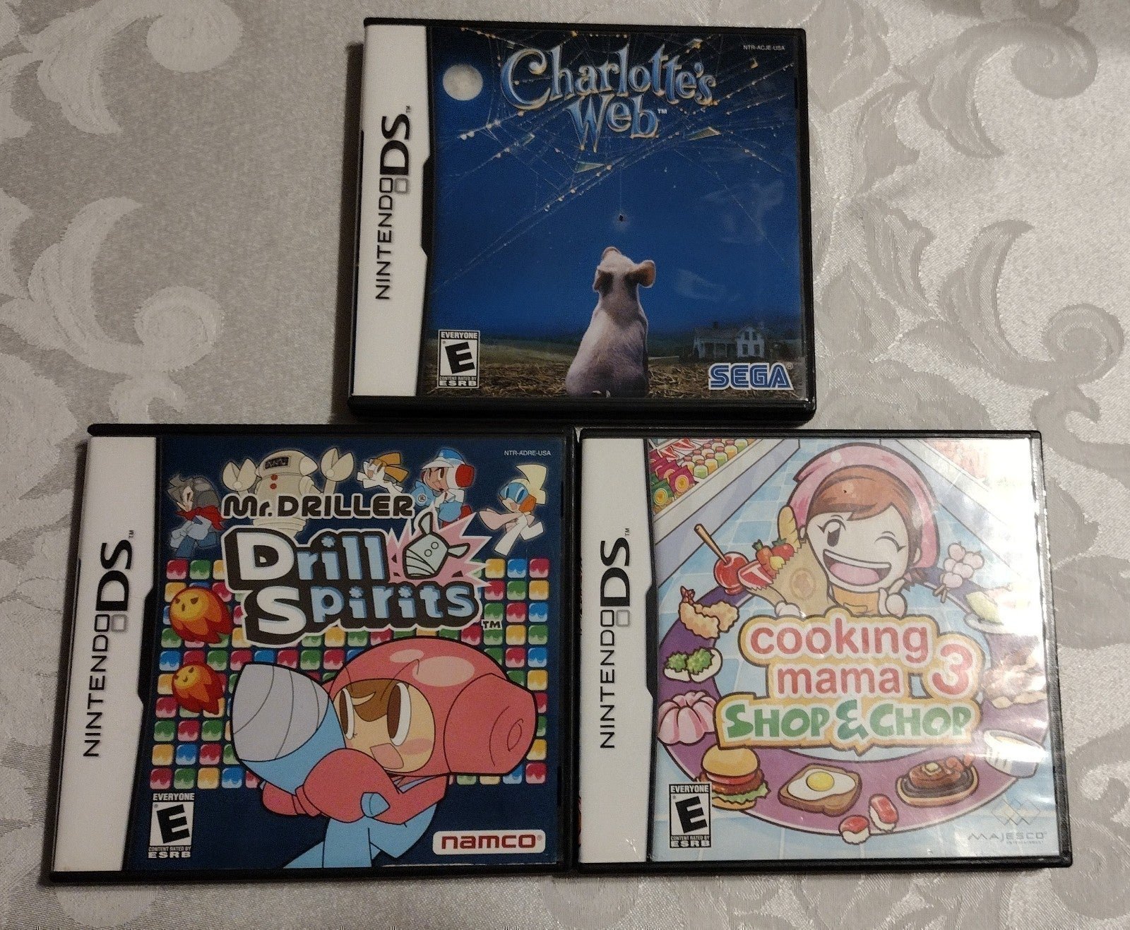 Cooking Mama 3, Drill Spirits, Charlotte,s Web Bundle