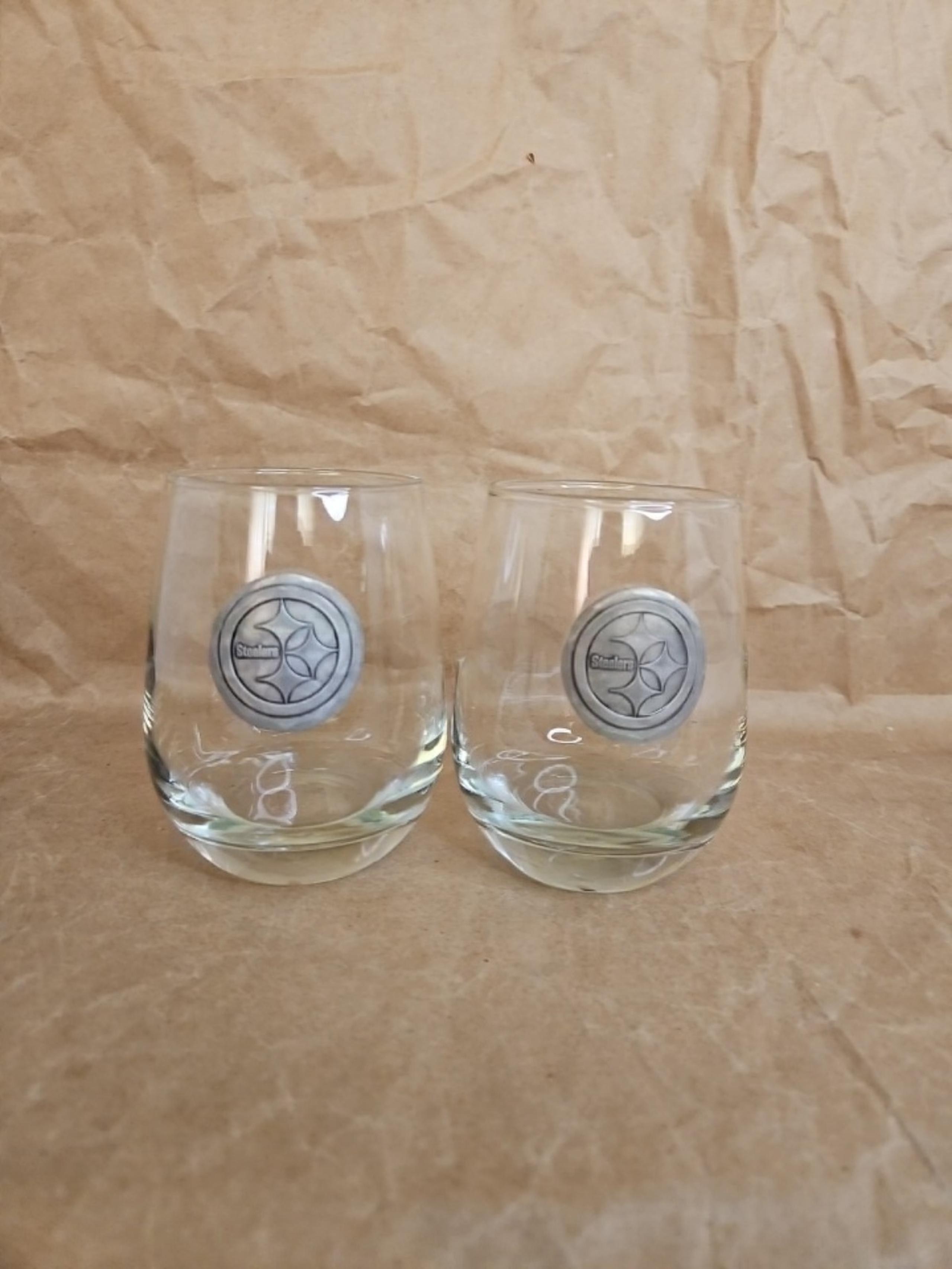 Pittsburgh Steelers  Stemless Wine Glasses Logo- Set of 2 Libbey